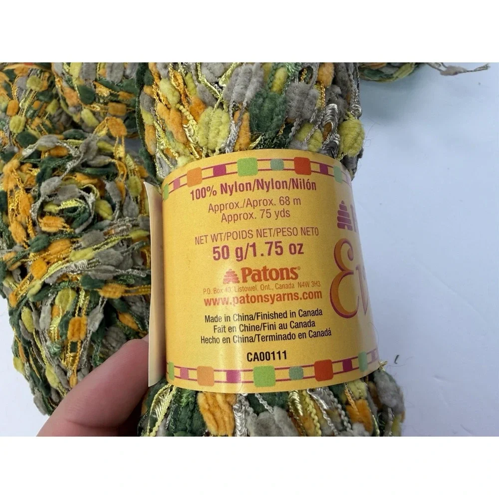 Patons Evita Yarn Bulky Novelty Ladder Costa Lot Of‎ 12 Orange Green 100% Nylon
